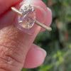 Rainbow Lattice Sunstone and Diamond Ring - 10k gold | size 7 | Fine Collection