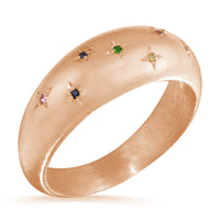 Stargazer rainbow sapphire sterling silver ring ring Amanda K Lockrow
