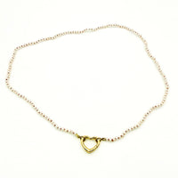 Strung Together Pearl Beaded Necklace with Heart Charm Holder - 14k gold filled | Little Rock Collection necklace Amanda K Lockrow