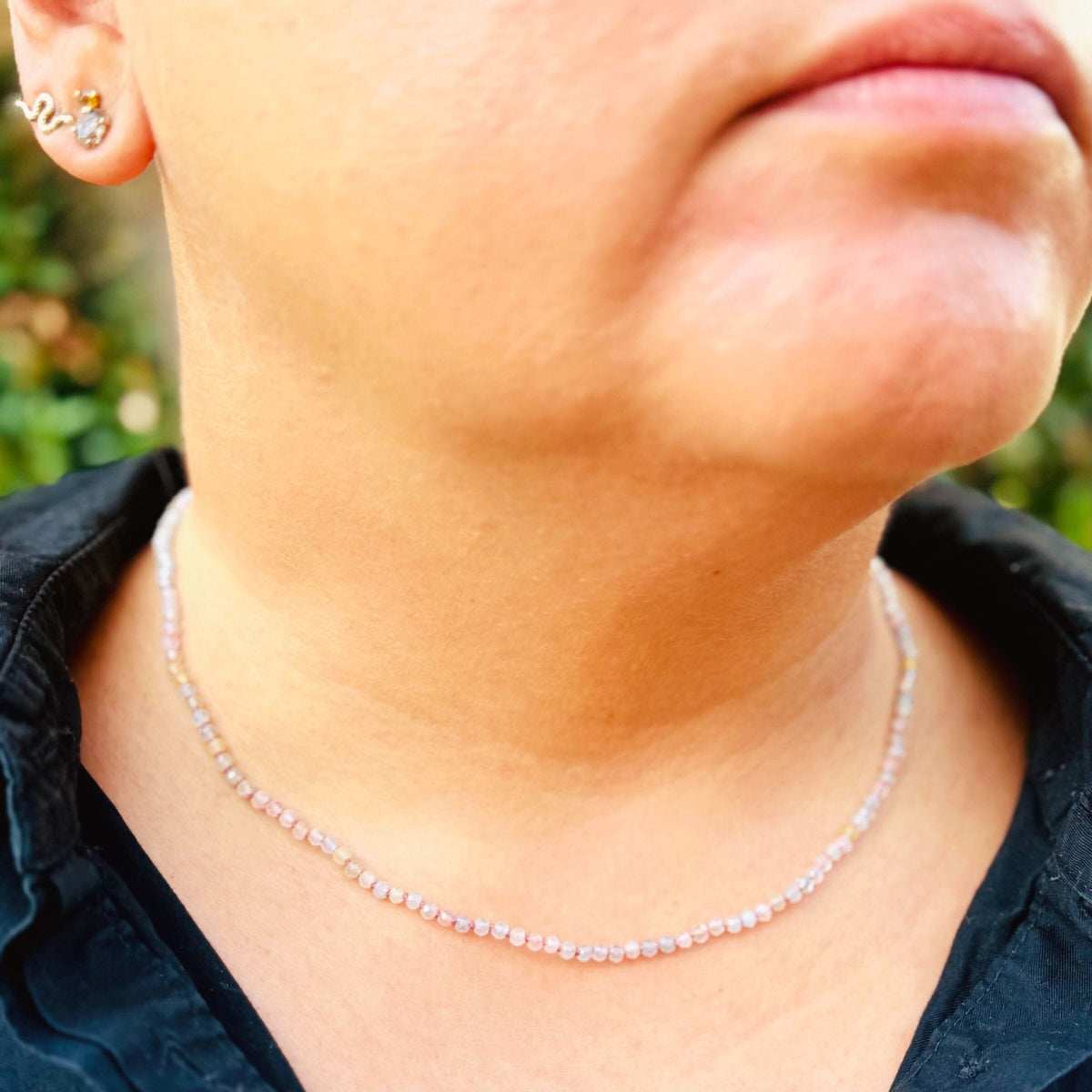 Strung Together Morganite and Aquamarine Beaded Necklace - 14k gold filled | Little Rock Collection necklace Amanda K Lockrow