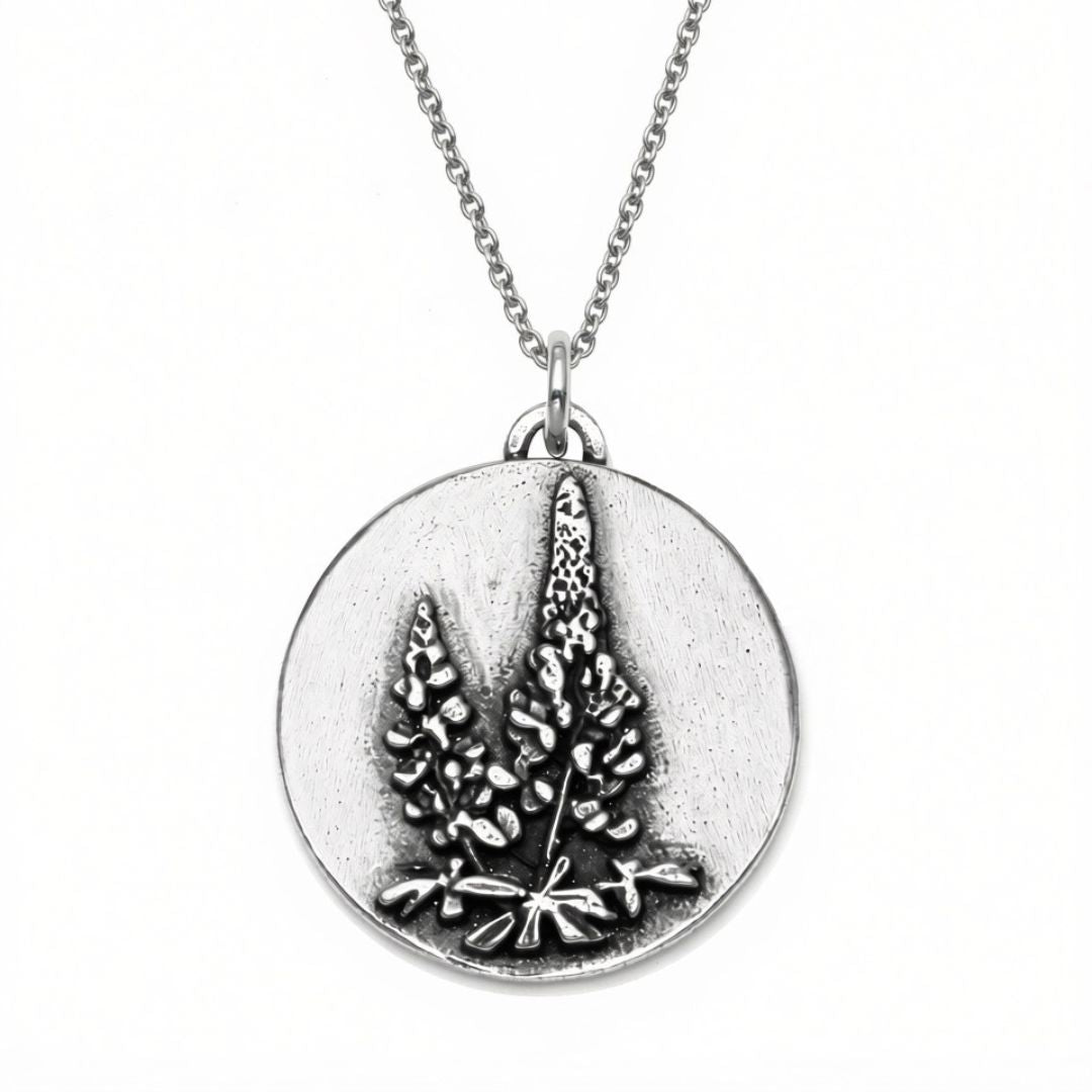 Lupine Flower Amethyst and Sapphire Necklace - sterling silver and 14k gold filled | Talisman Collection necklace Amanda K Lockrow