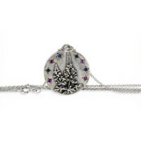 Lupine Flower Amethyst and Sapphire Necklace - sterling silver and 14k gold filled | Talisman Collection necklace Amanda K Lockrow