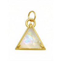 Rainbow Moonstone Triangle Necklace - 14K gold | I Am Divine Collection necklace Amanda K Lockrow
