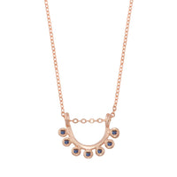 Dainty Sunrise Necklace - 14k rose gold and blue sapphire | Sunrise Collection necklace Amanda K Lockrow