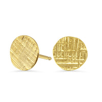 Crosshatched Hammered Circle Stud Earrings Studs - 18K gold vermeil | Petite Collection earrings Amanda K Lockrow