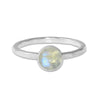 Rainbow Moonstone Gemdrop 6mm Stacking Ring - sterling silver | Petite Collection ring Amanda K Lockrow