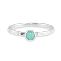 Amazonite Gemdrop 4mm Stacking Ring - sterling silver | Petite Collection ring Amanda K Lockrow