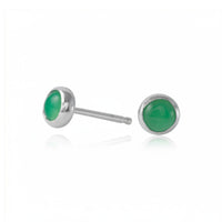 Chrysoprase Gemdrop 4mm Stud Earrings - sterling silver | Petite Collection earrings Amanda K Lockrow