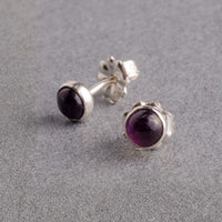 Amethyst Gemdrop 4mm Stud Earrings - sterling silver | Petite Collection earrings Amanda K Lockrow