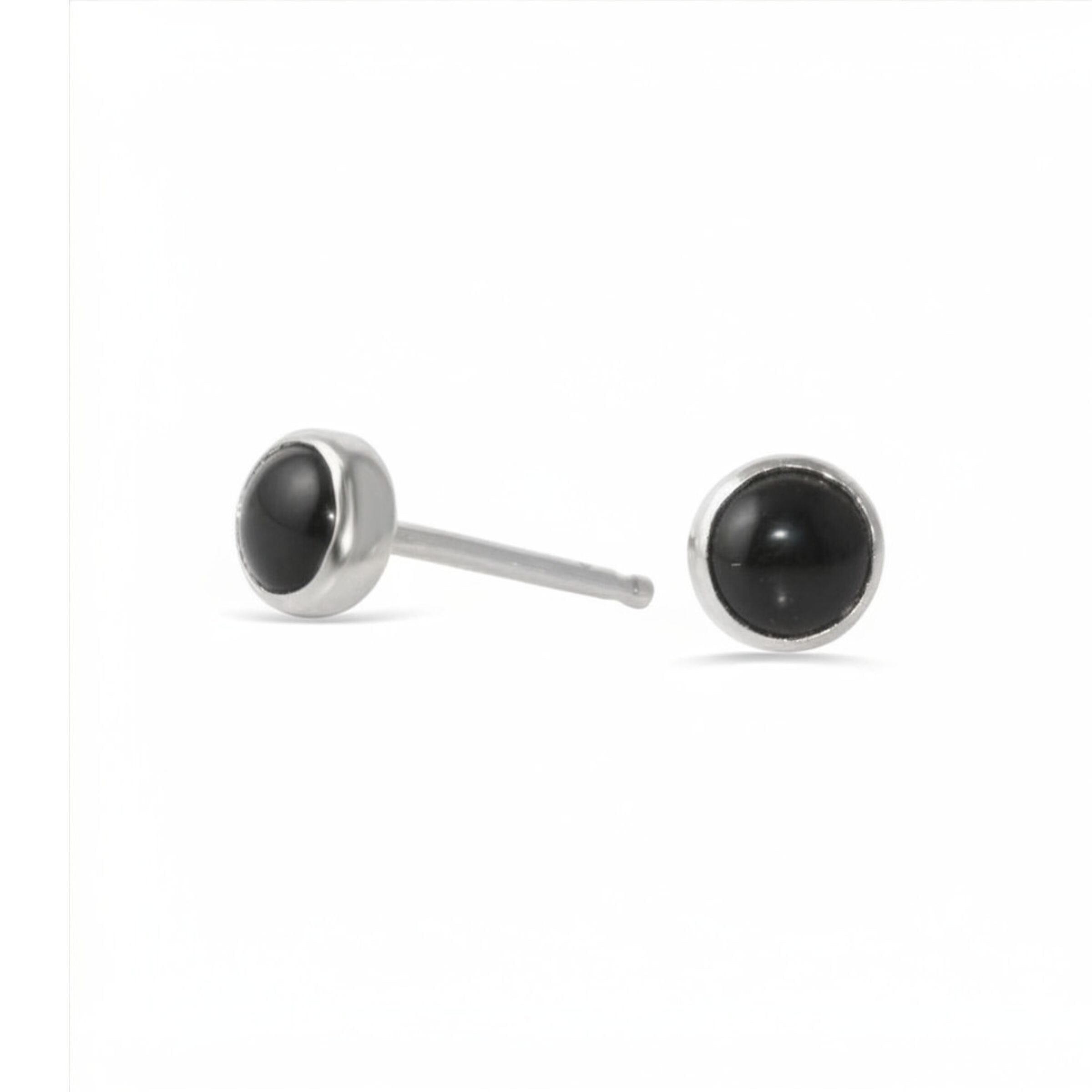 Black Onyx Gemdrop 4mm Stud Earrings | Petite Collection earrings Amanda K Lockrow