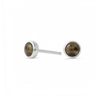 Smoky Quartz Gemdrop Stud Earrings - sterling silver | Petite Collection earrings Amanda K Lockrow