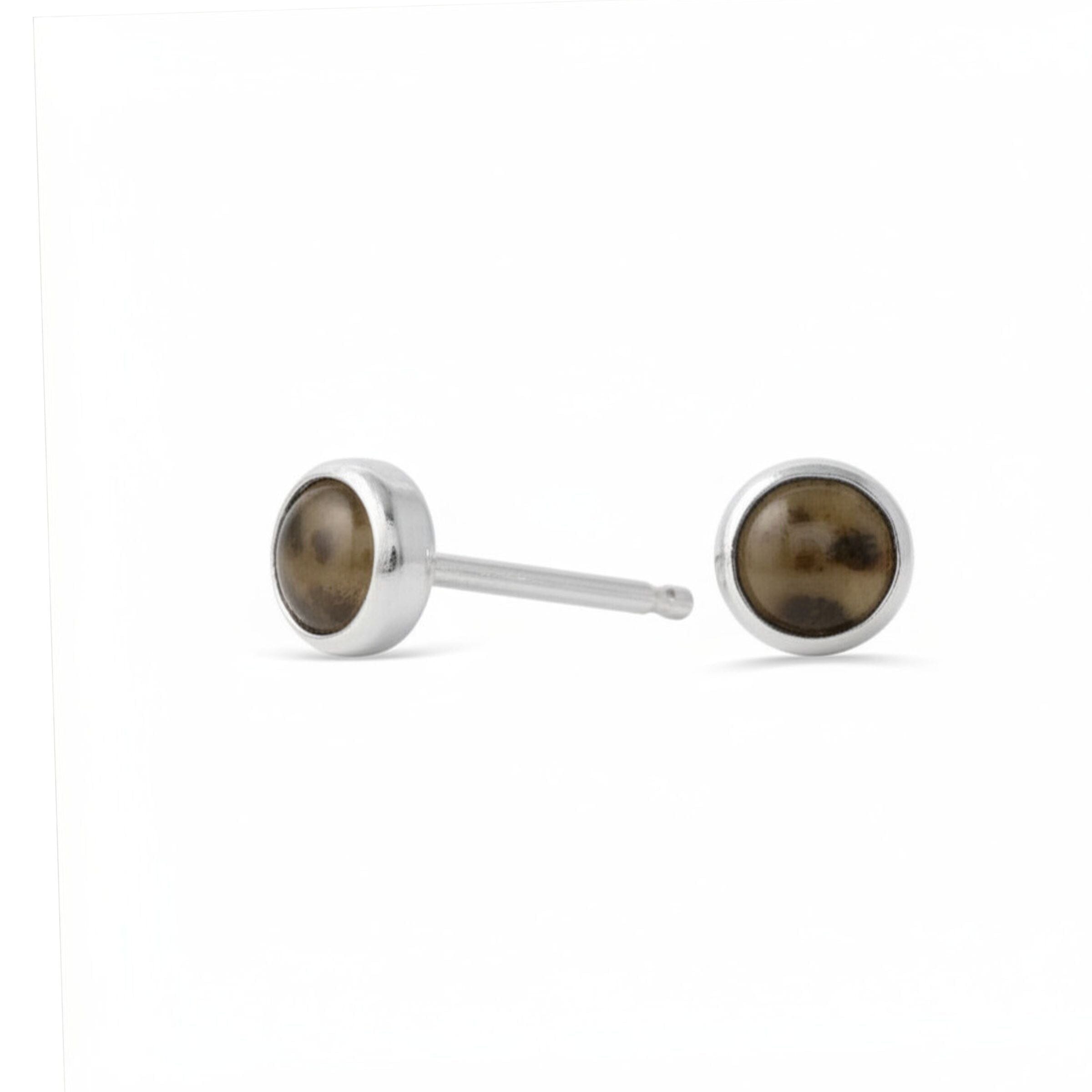 Smoky Quartz Gemdrop Stud Earrings - sterling silver | Petite Collection earrings Amanda K Lockrow