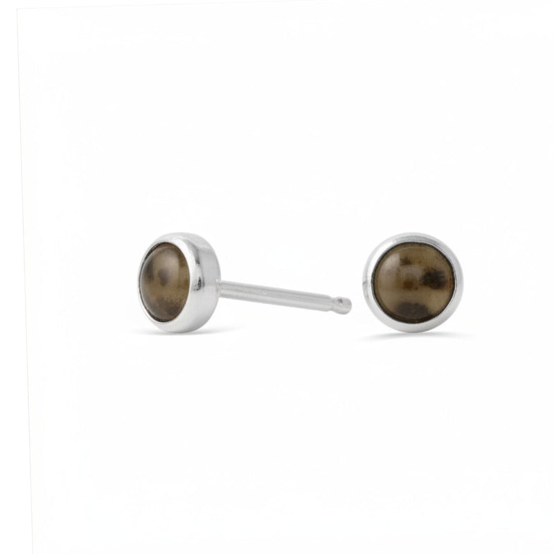 Smoky Quartz Gemdrop Stud Earrings - sterling silver | Petite Collection earrings Amanda K Lockrow