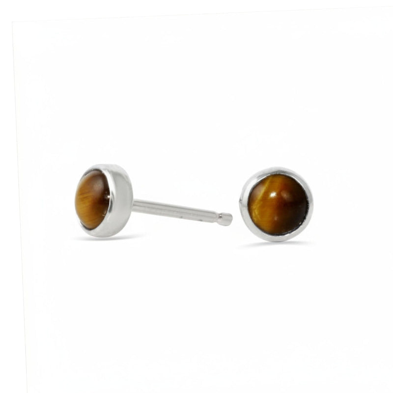 Tiger's Eye Gemdrop 4mm Stud Earrings | Petite Collection earrings Amanda K Lockrow