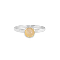 Peach Moonstone 6mm Stacking Ring - sterling silver | Petite Collection ring Amanda K Lockrow
