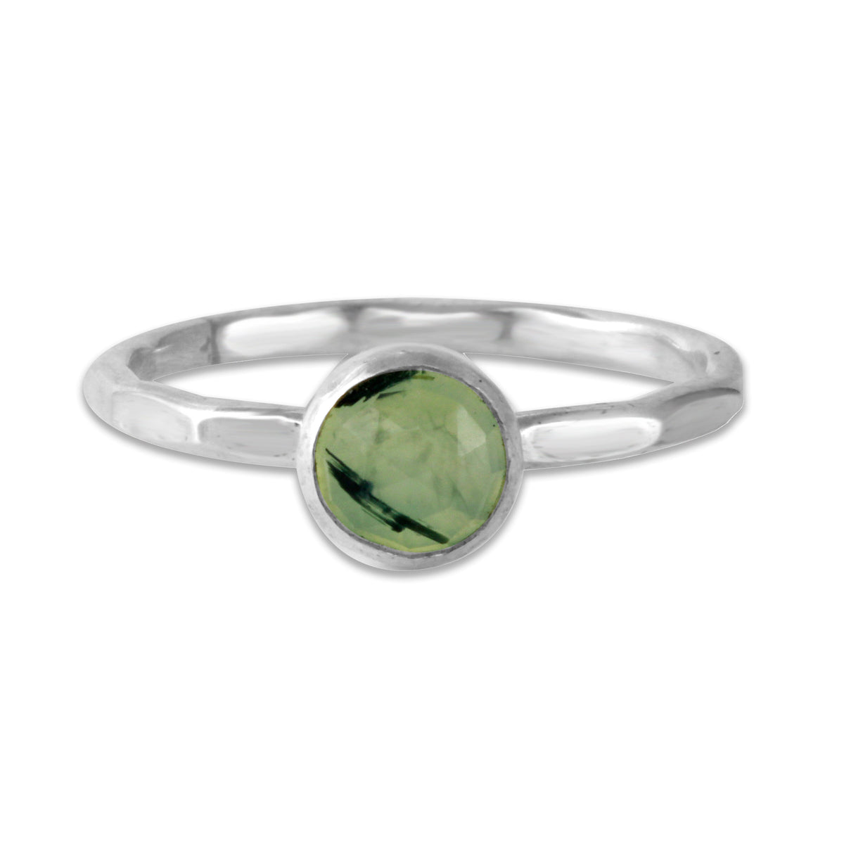 Prehnite Gemdrop 6mm Stacking Ring - sterling silver | Petite Collection ring Amanda K Lockrow