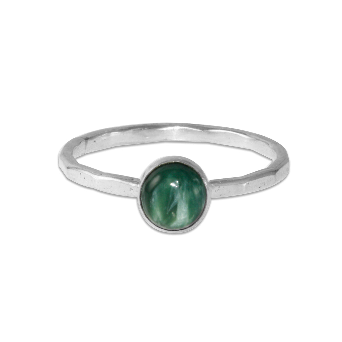 Seraphinite Gemdrop 6mm Stacking Ring - sterling silver | Petite Collection ring Amanda K Lockrow