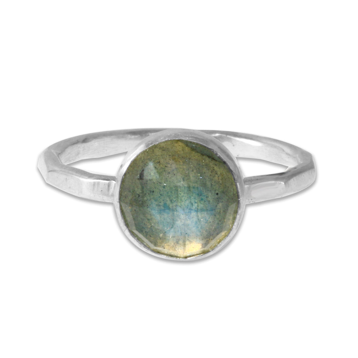 Labradorite Gemdrop 8mm Stacking Ring - sterling silver | Petite Collection ring Amanda K Lockrow