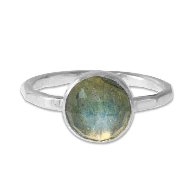 Labradorite Gemdrop 8mm Stacking Ring - sterling silver | Petite Collection ring Amanda K Lockrow
