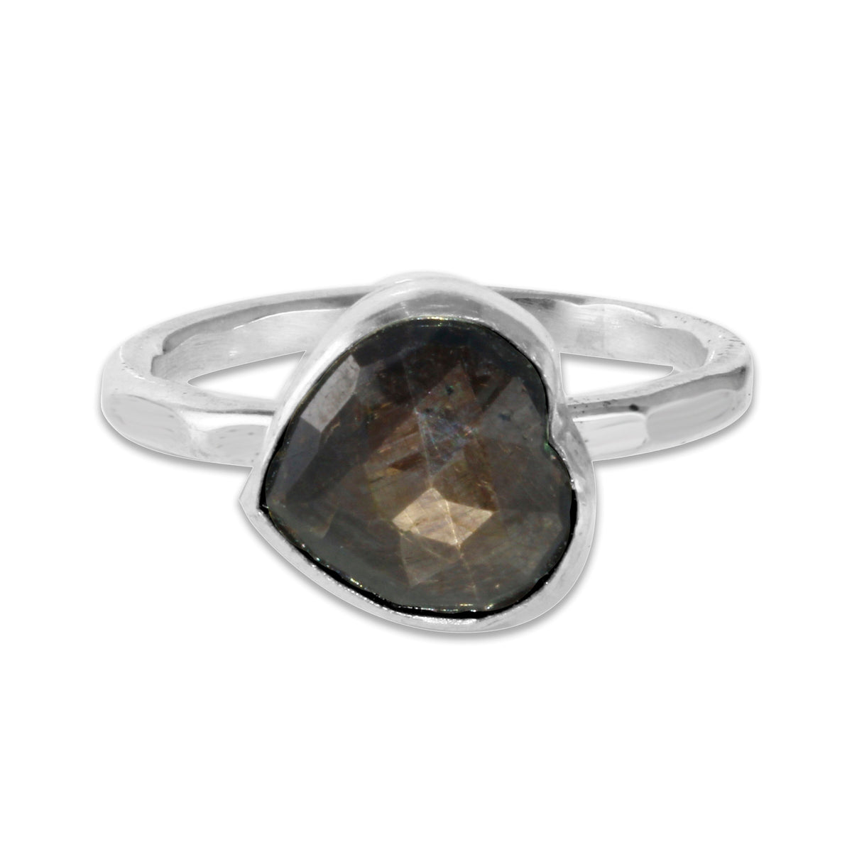 Brown Sapphire Rosecut Heart Ring - sterling silver | Stone Love Collection necklace Amanda K Lockrow