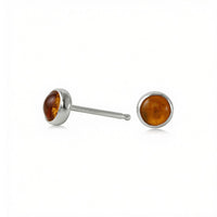 Citrine Gemdrop 4mm Stud Earrings - sterling silver | Stone Love Collection earrings Amanda K Lockrow