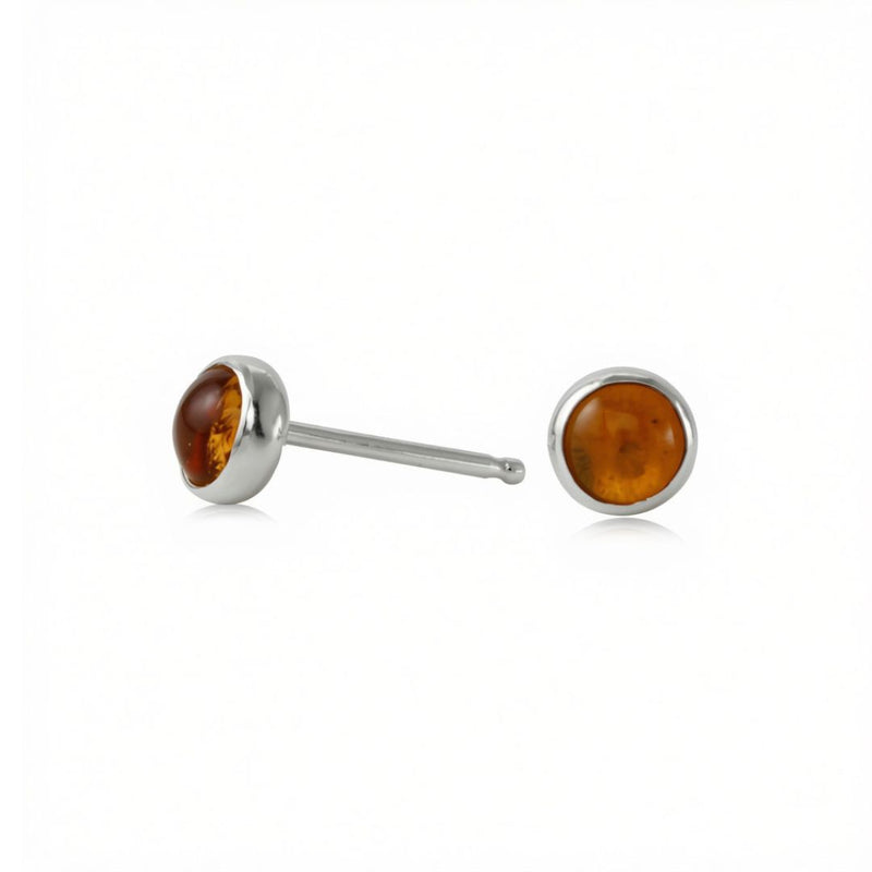 Citrine Gemdrop 4mm Stud Earrings - sterling silver | Stone Love Collection earrings Amanda K Lockrow