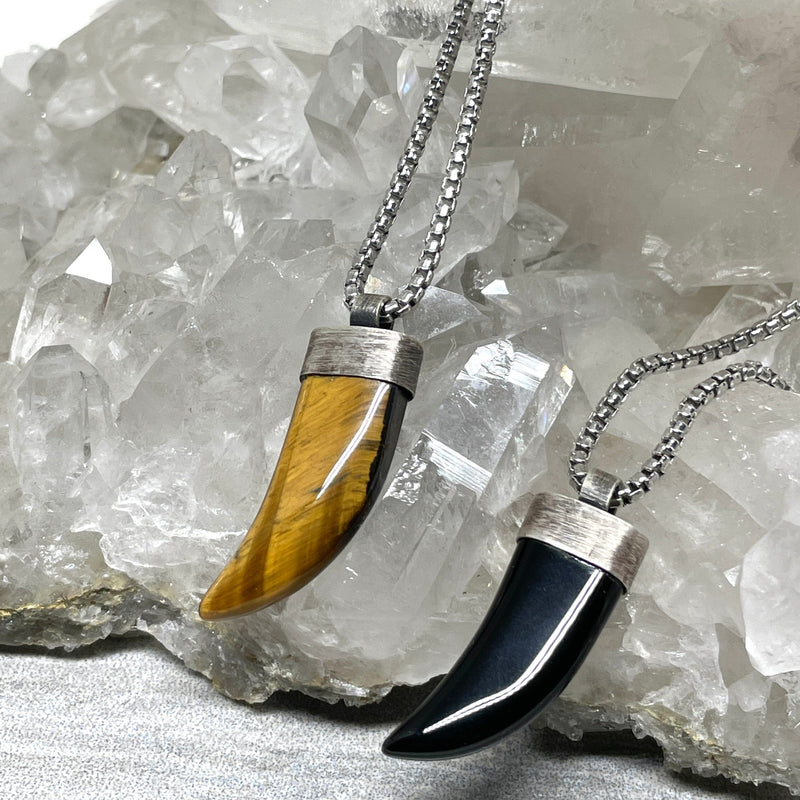 Black onyx talon necklace | sterling silver necklace Amanda K Lockrow