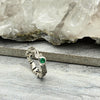 Emerald Ginkgo Leaves Band - sterling silver | Talisman Collection ring Amanda K Lockrow