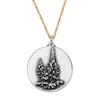 Lupine Flower Amethyst and Sapphire Necklace - sterling silver and 14k gold filled | Talisman Collection necklace Amanda K Lockrow