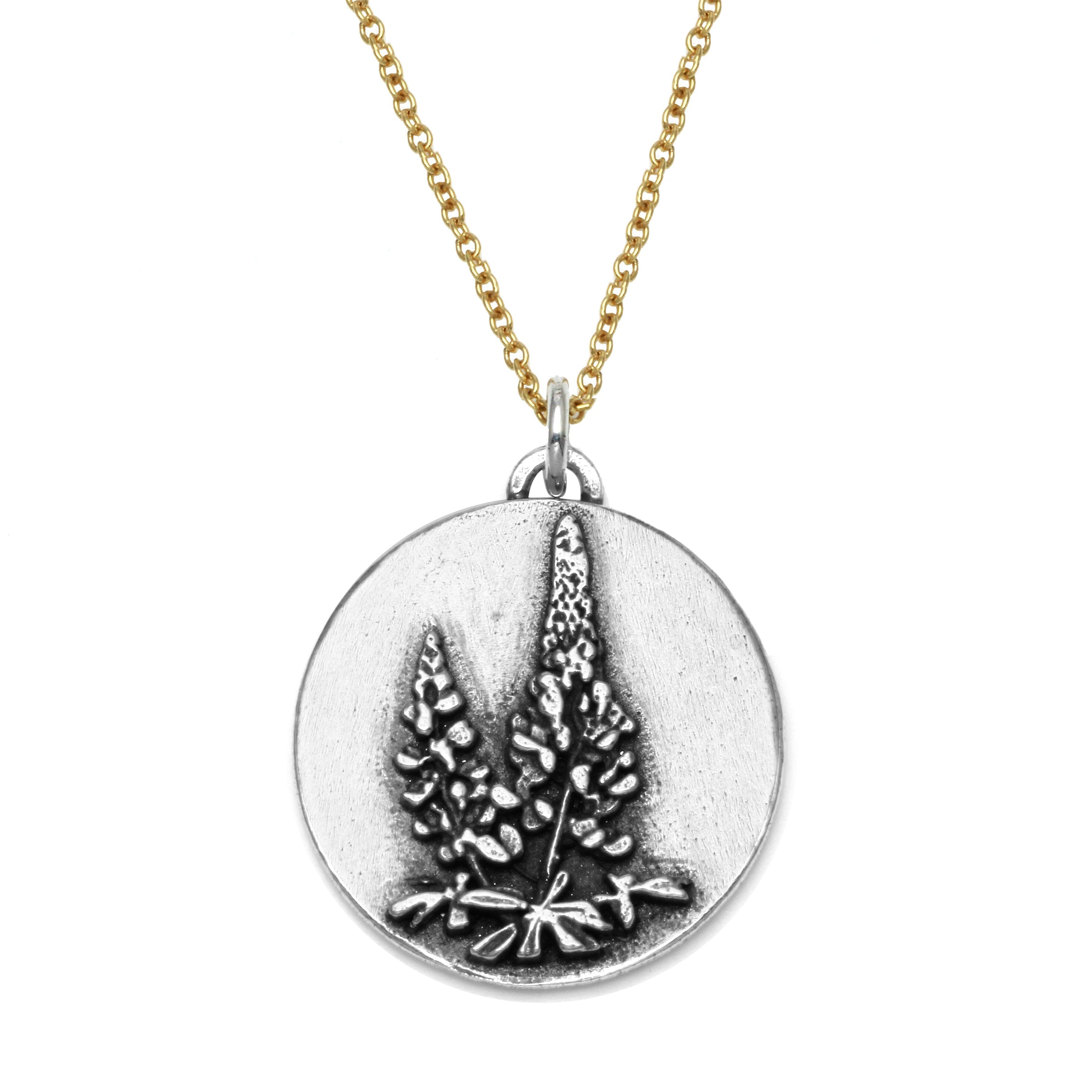Lupine Flower Amethyst and Sapphire Necklace - sterling silver and 14k gold filled | Talisman Collection necklace Amanda K Lockrow