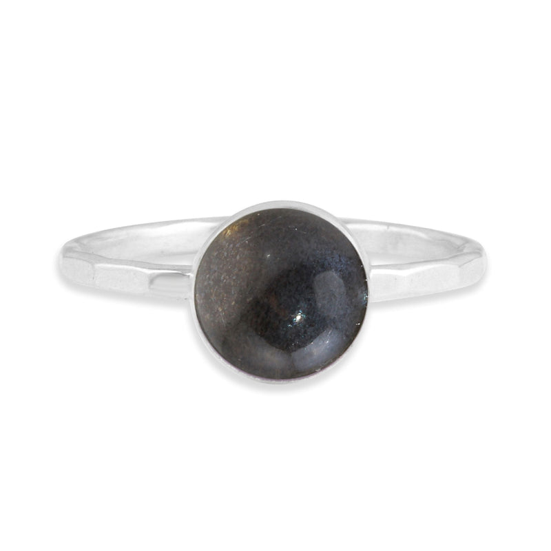Gray Moonstone Gemdrop 8mm Stacking Ring - sterling silver | Petite Collection ring Amanda K Lockrow