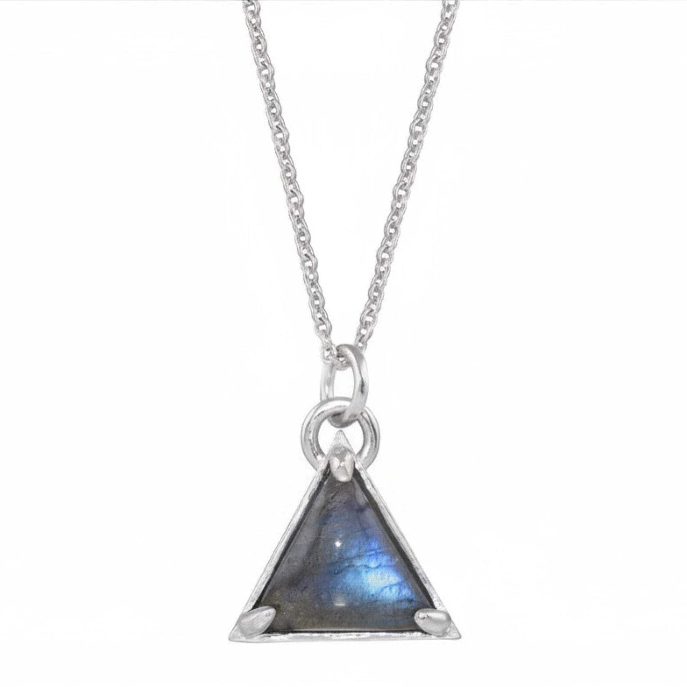 Labradorite Triangle Necklace - sterling silver| Stone Love Collection necklace Amanda K Lockrow