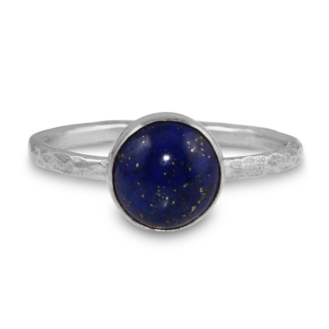 Lapis Lazuli Gemdrop 8mm Stacking Ring - sterling silver | Petite Collection ring Amanda K Lockrow