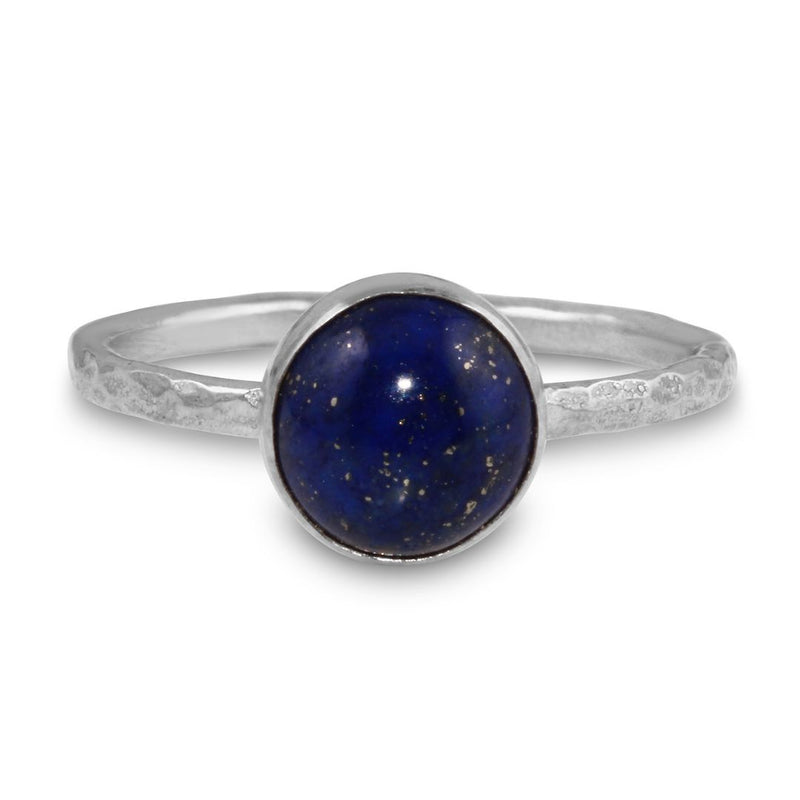 Lapis Lazuli Gemdrop 8mm Stacking Ring - sterling silver | Petite Collection ring Amanda K Lockrow