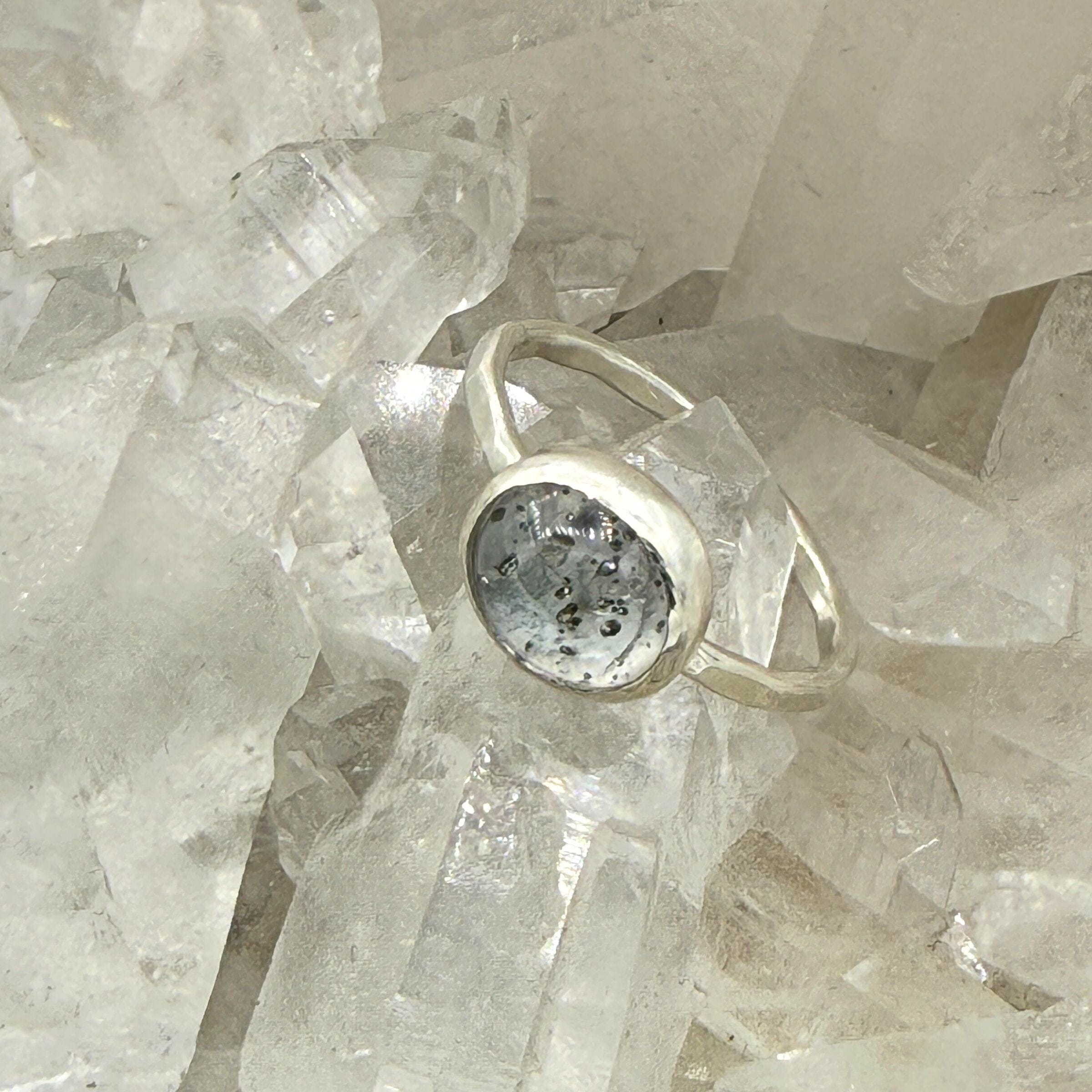 Pyrite in Quartz Petite Ring - sterling silver | size 7 | Aislinn Collection ring Amanda K Lockrow