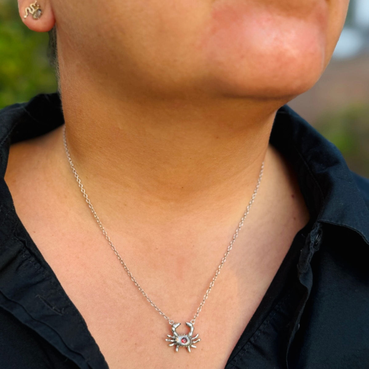 Ruby Crab Necklace - sterling silver | Darya Collection necklace Amanda K Lockrow