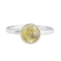 Rutilated Quartz Gemdrop 8mm Stacking Ring - sterling silver | Petite Collection ring Amanda K Lockrow