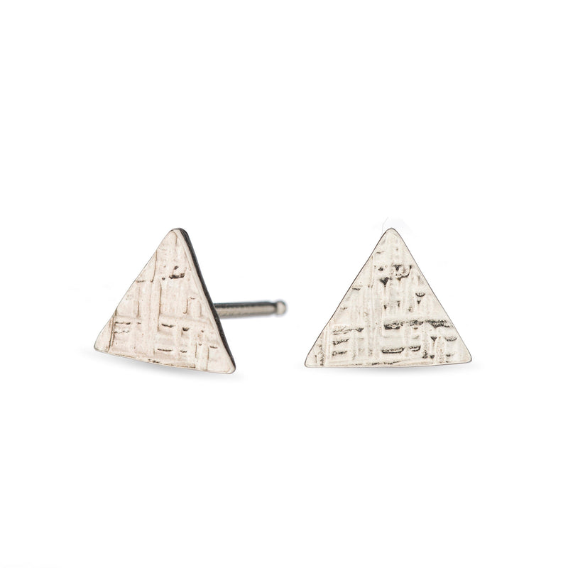 Hammered Tiny Triangle Studs - sterling silver | Sticks & Stones Collection earrings Amanda K Lockrow