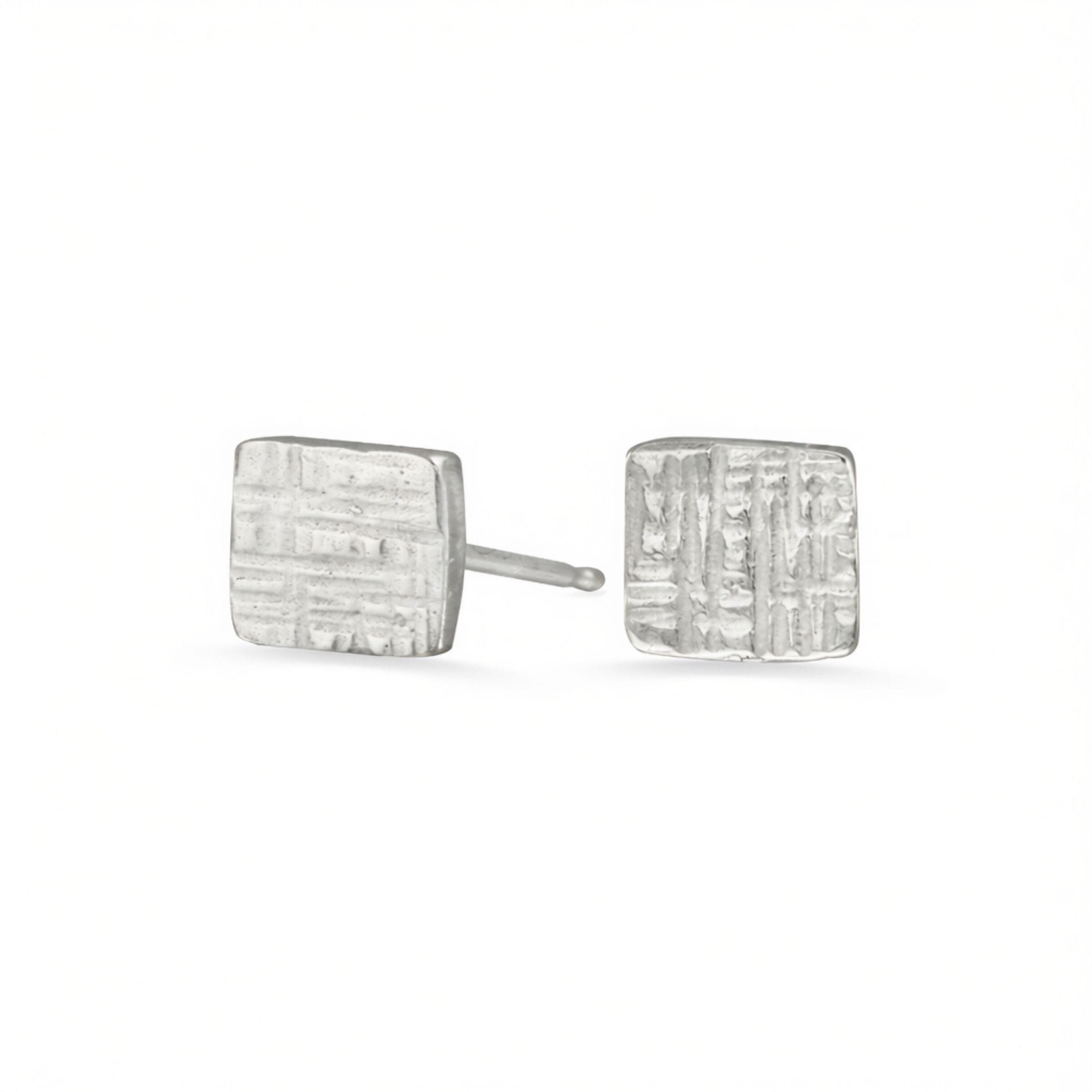 Tiny Square Studs - sterling silver | Sticks & Stones Collection earrings Amanda K Lockrow