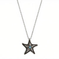 Lana Starfish Aquamarine Necklace - sterling silver | Darya Collection necklace Amanda K Lockrow