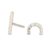 Stick & Curve Hammered Studs - sterling silver | Sticks & Stones Collection earrings Amanda K Lockrow