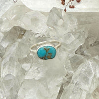 Turquoise and Pyrite Ring - sterling silver | size 6 ring Amanda K Lockrow