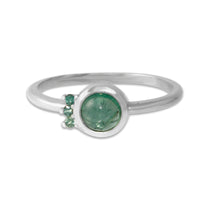 Green Tourmaline and Garnet Rhiannon Ring - sterling silver | Size 7 | Stone Love Collection ring Amanda K Lockrow
