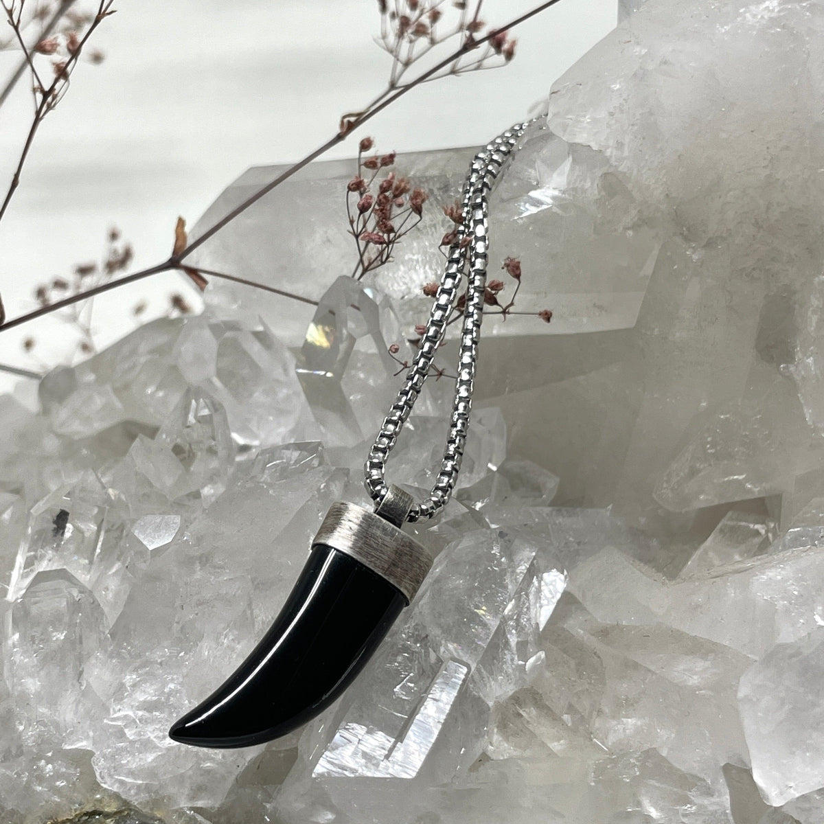 Black onyx talon necklace | sterling silver necklace Amanda K Lockrow