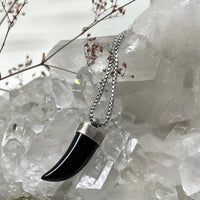 Black onyx talon necklace | sterling silver necklace Amanda K Lockrow