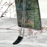 Black onyx talon necklace | sterling silver necklace Amanda K Lockrow