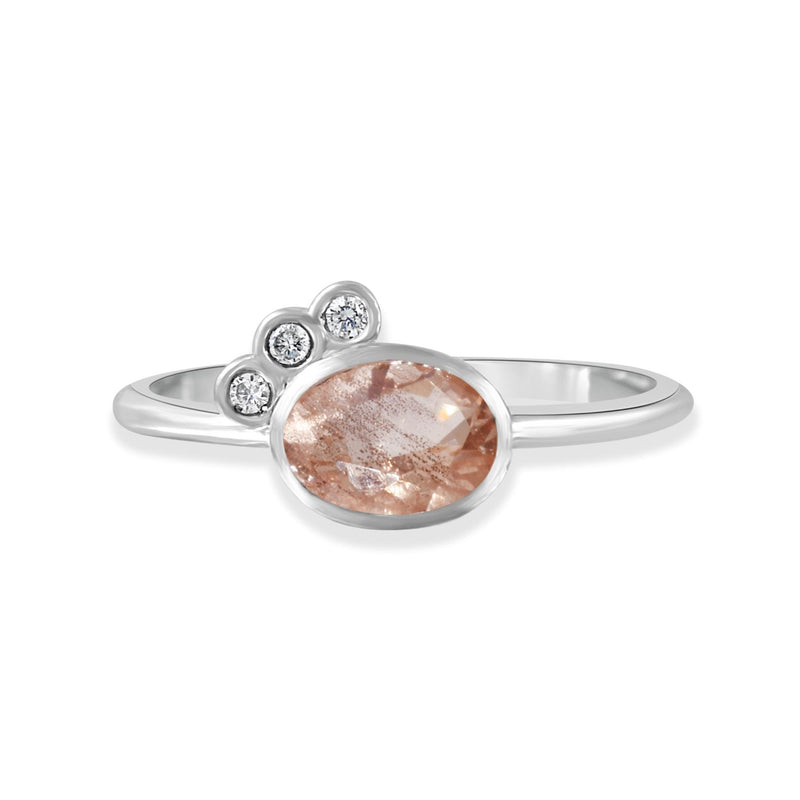 Oregon Sunstone and Diamond Sophia Ring - sterling silver | Stone Love Collection ring Amanda K Lockrow