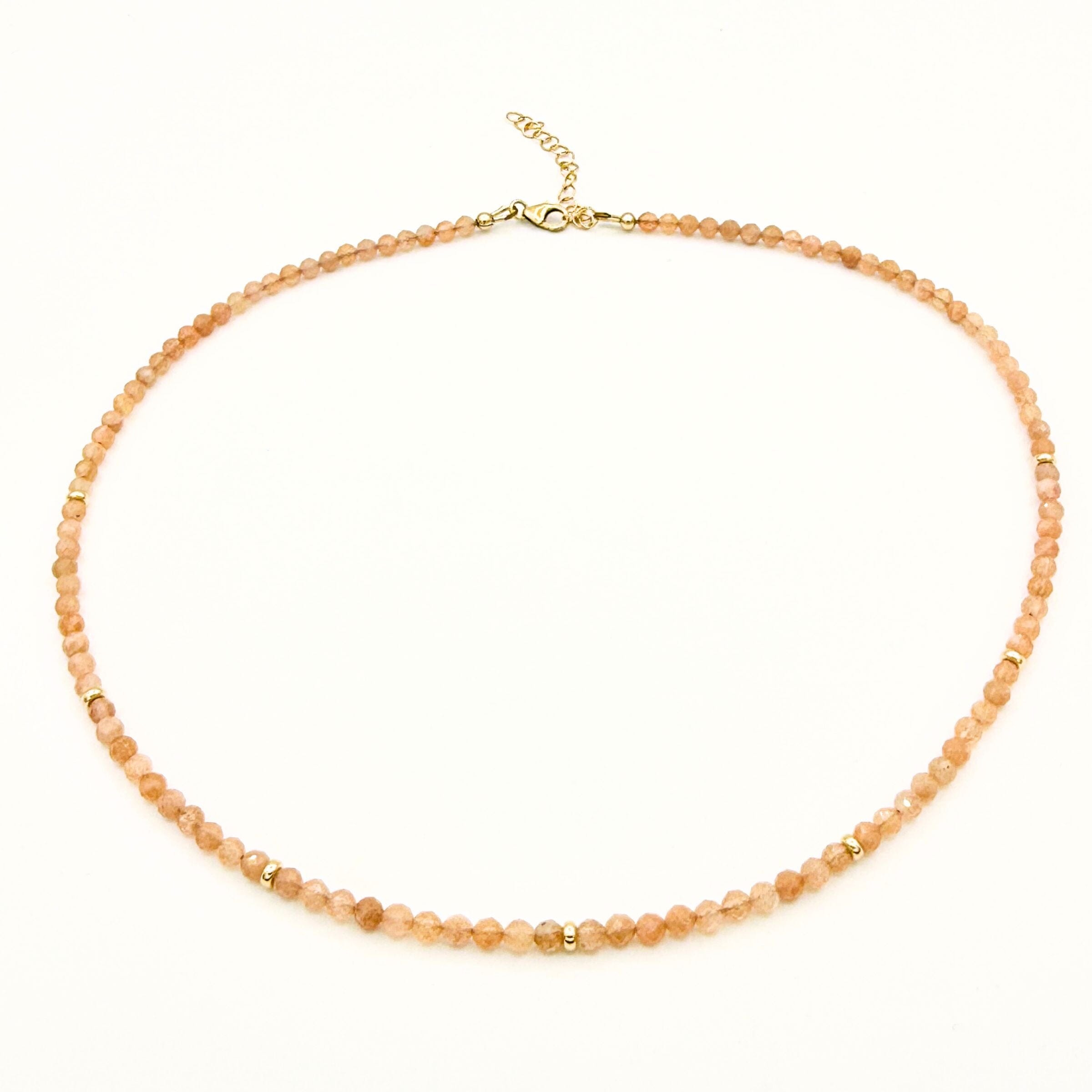 Strung Together Sunstone Necklace - 14k gold filled | Little Rock Collection necklace Amanda K Lockrow
