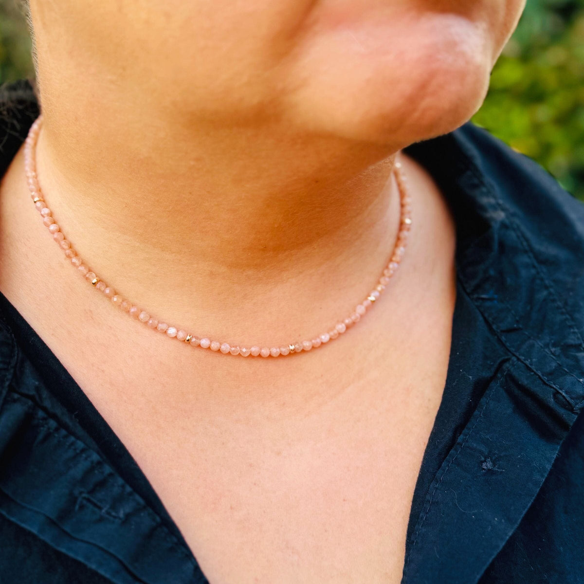 Strung Together Sunstone Necklace - 14k gold filled | Little Rock Collection necklace Amanda K Lockrow