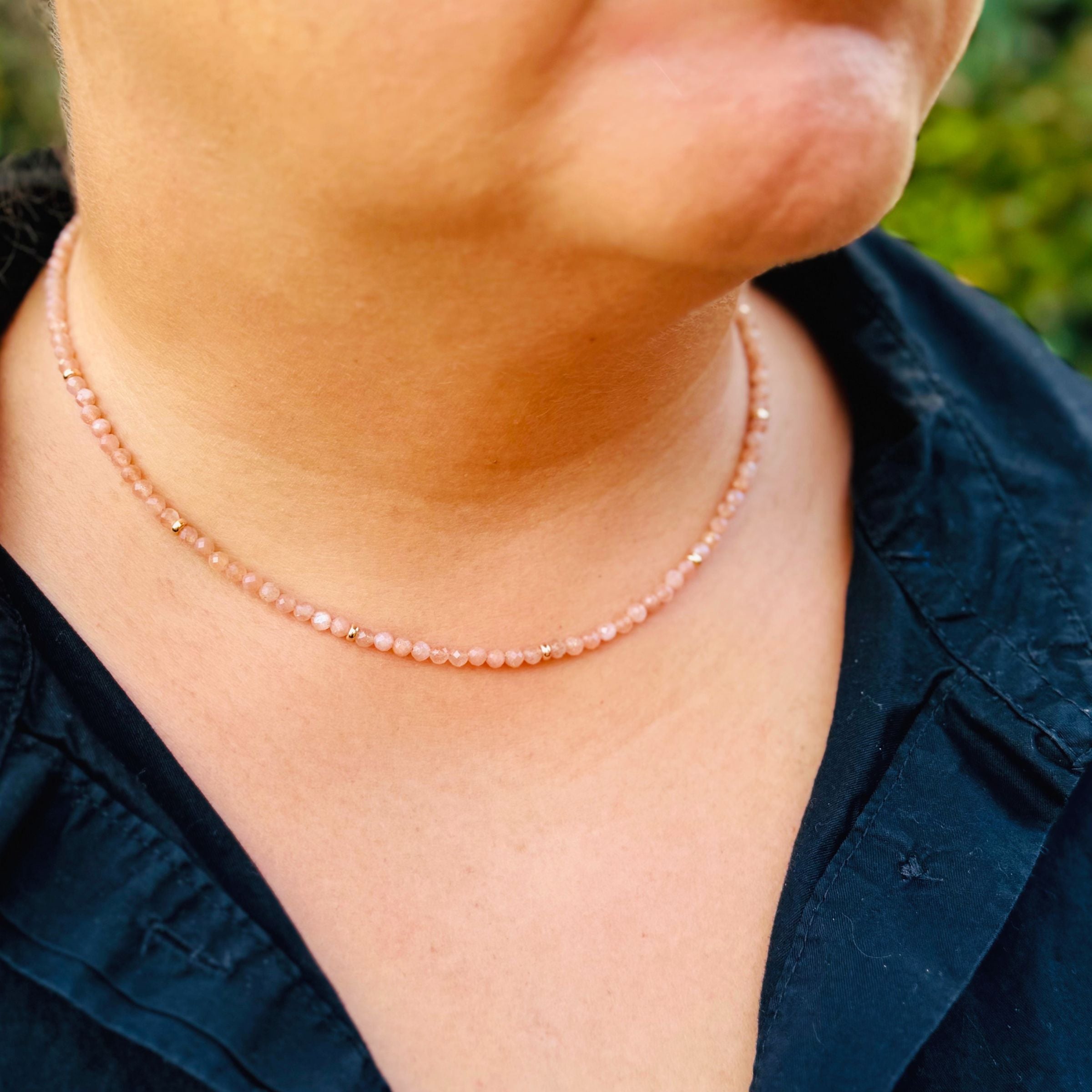 Strung Together Sunstone Necklace - 14k gold filled | Little Rock Collection